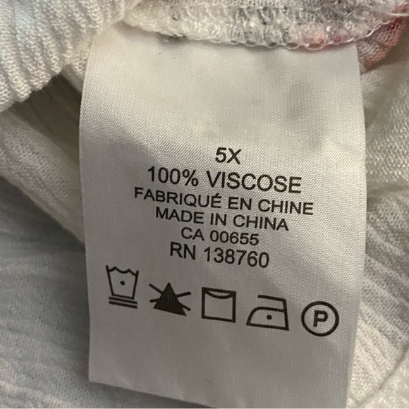 In Every Story Womens Floral Off Shoulder Peasant Blouse Gathered Tie Front 5X - Picture 7 of 11